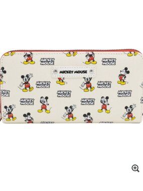 Disney Mickey Mouse White Wallet Zip Around Wristlet
